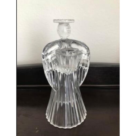 Clear Glass Angel Candlestick Holder - Picture 1 of 1